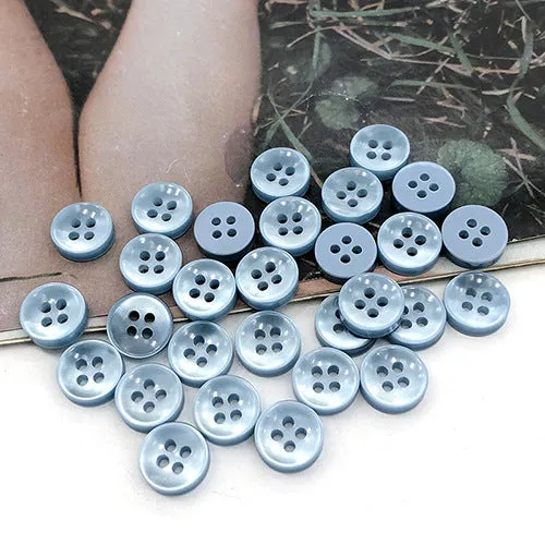 11.5mm Blue Round Four-Hole Shirt Buttons for Men and Women 100pcs