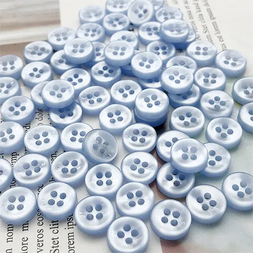 11.5mm Blue Round Four-Hole Shirt Buttons for Men and Women 100pcs