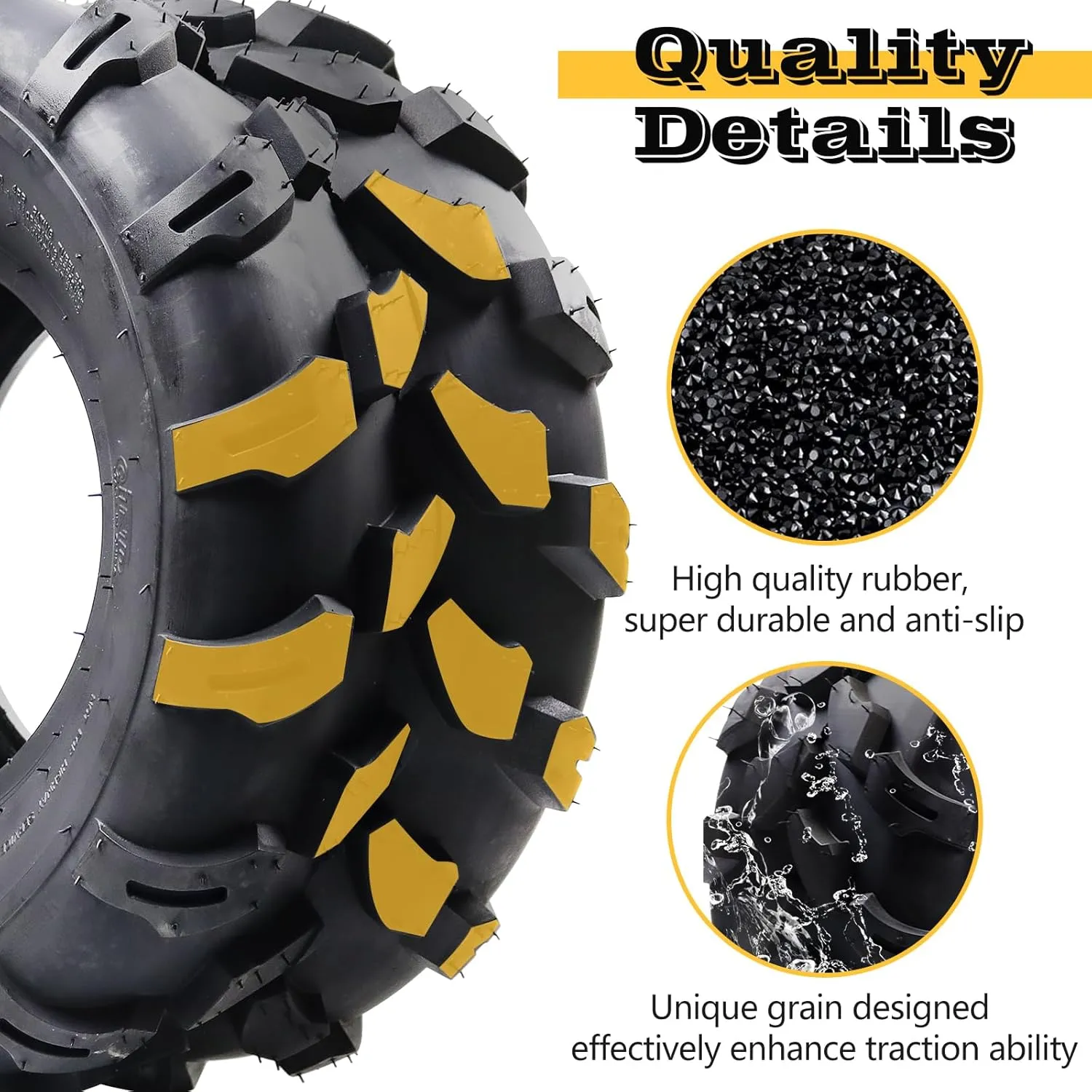 19x7-8 ATV Tires (Pack of 2, Tubeless) - 4-Ply Durable AII-Surface Tire for Sport ATV/UTV & Go Karts, Superior Traction, Smooth Ride, Ideal for Off-Road, Trail, Rock & Desert Adventures