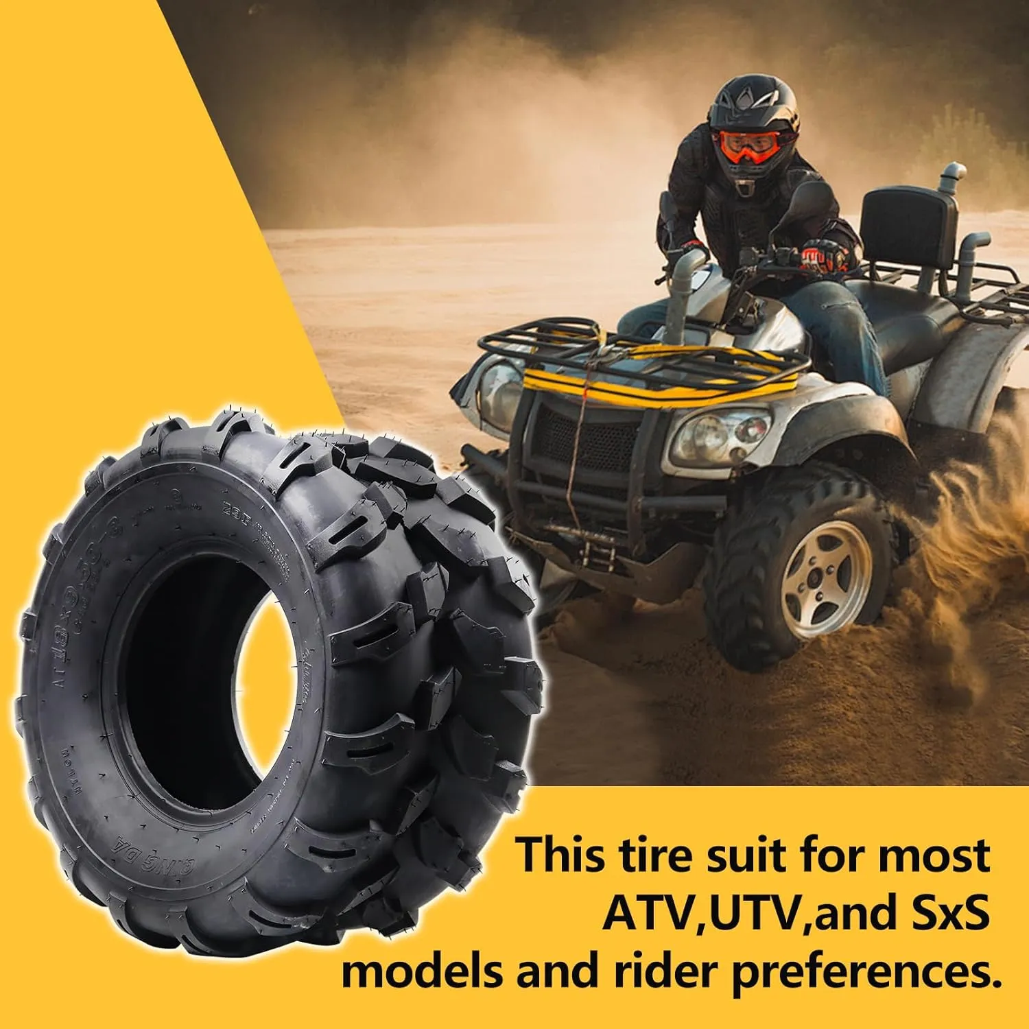 19x7-8 ATV Tires (Pack of 2, Tubeless) - 4-Ply Durable AII-Surface Tire for Sport ATV/UTV & Go Karts, Superior Traction, Smooth Ride, Ideal for Off-Road, Trail, Rock & Desert Adventures