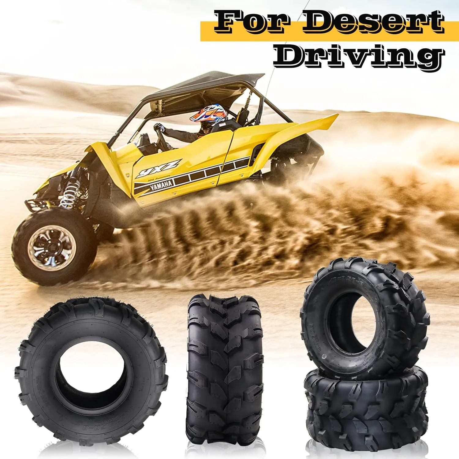 19x7-8 ATV Tires (Pack of 2, Tubeless) - 4-Ply Durable AII-Surface Tire for Sport ATV/UTV & Go Karts, Superior Traction, Smooth Ride, Ideal for Off-Road, Trail, Rock & Desert Adventures