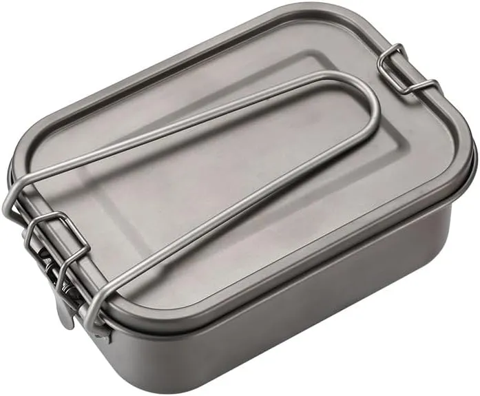 1PC Outdoor Pure Titanium Lunch Box 750ML, Lightweight and Portable Bento Box Suitable for Camping Or Home Use (750ML)