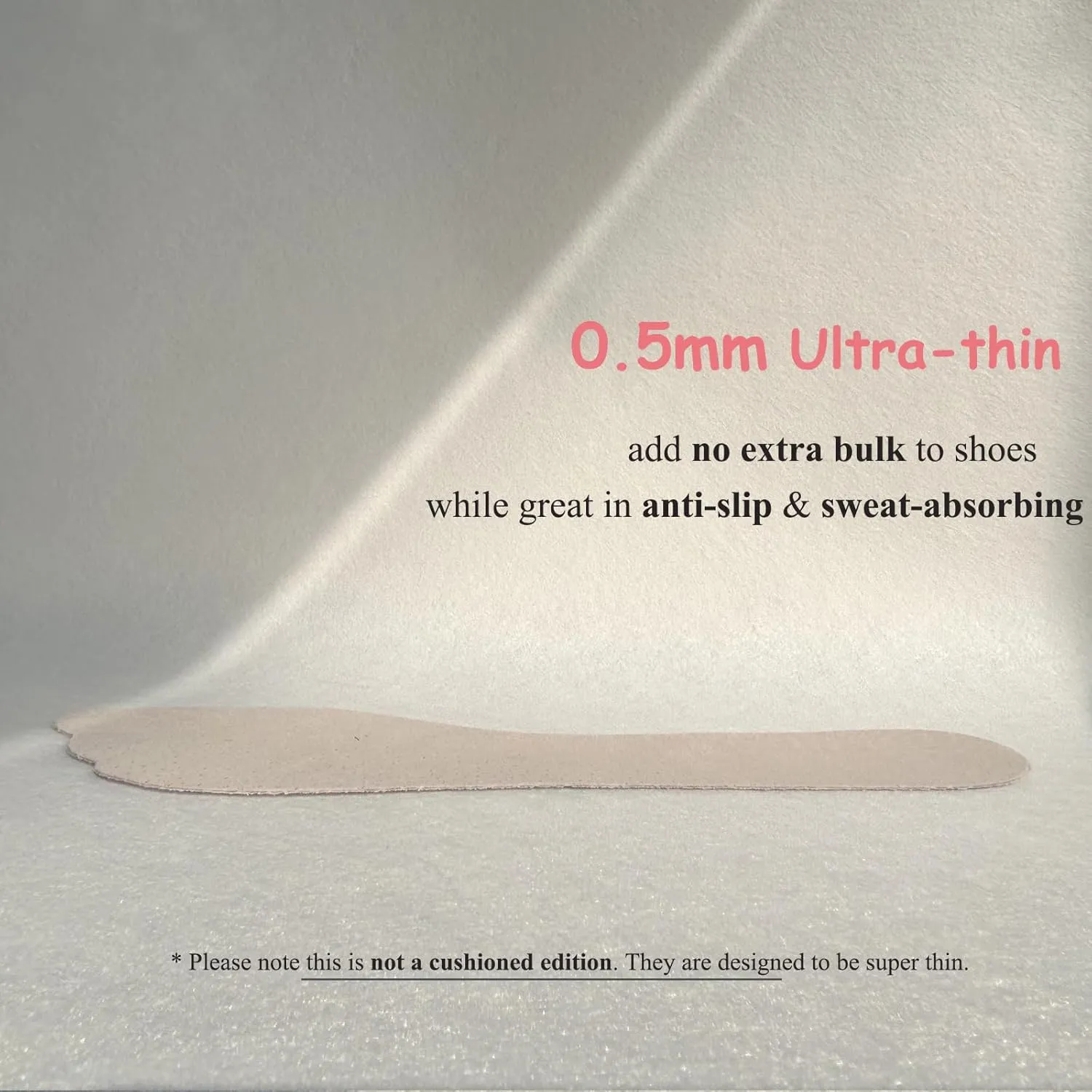 2 Pairs Pigskin Non-Slip High Heel Inserts, Ultra-Thin Adhesive Barefoot Sandal Inserts, New Lengthened 3/4 Weight Shifting Insoles for Dress Shoes, Flats and Boots