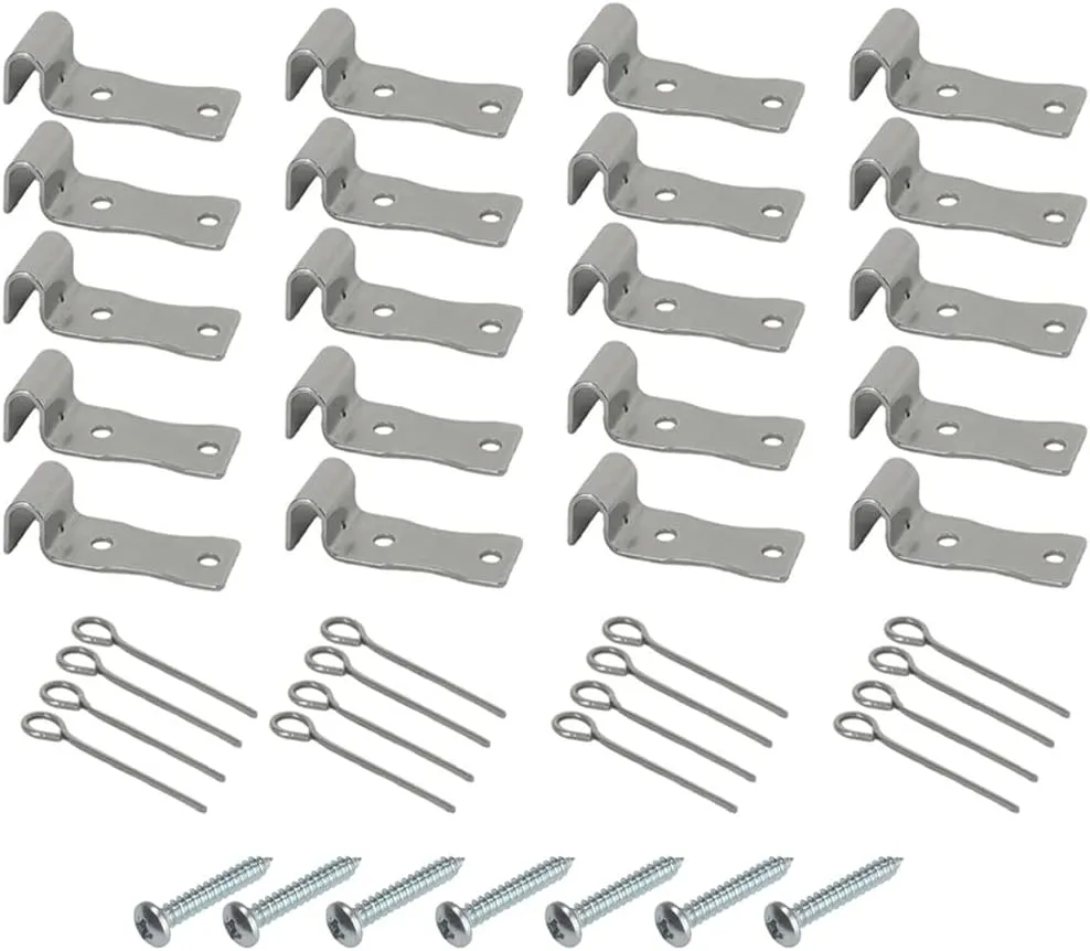 20 Pack Sofa Zig Zag Spring Repair Brackets, Sofa Spring Repair Kit Includes All Hardware, Silver