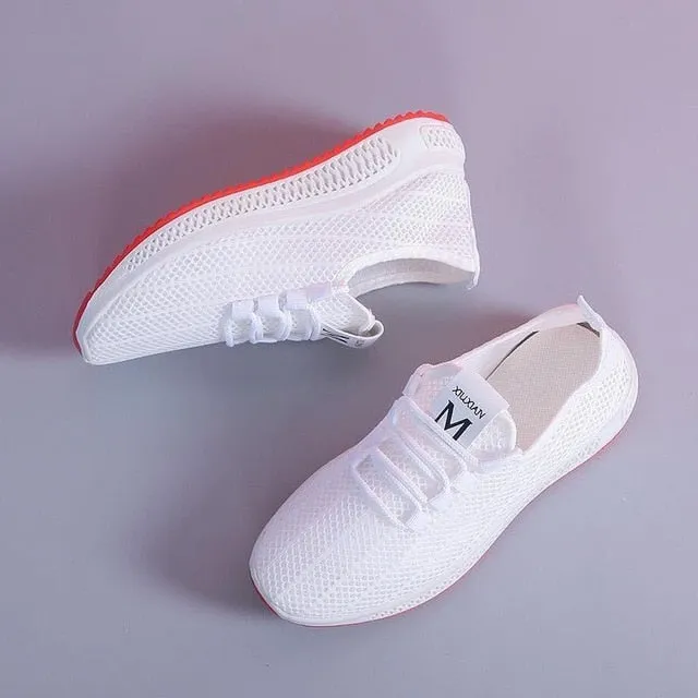 2020 New Spring Women Casual Shoes Breathable Mesh Platform Sneakers Women New Fashion Mesh Sneakers Shoes Woman Tenis Feminino