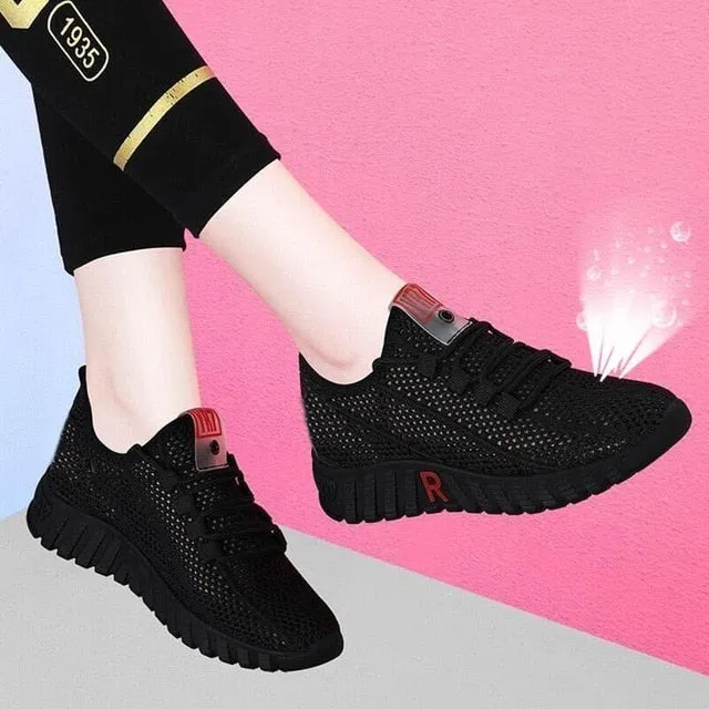 2020 New Spring Women Casual Shoes Breathable Mesh Platform Sneakers Women New Fashion Mesh Sneakers Shoes Woman Tenis Feminino
