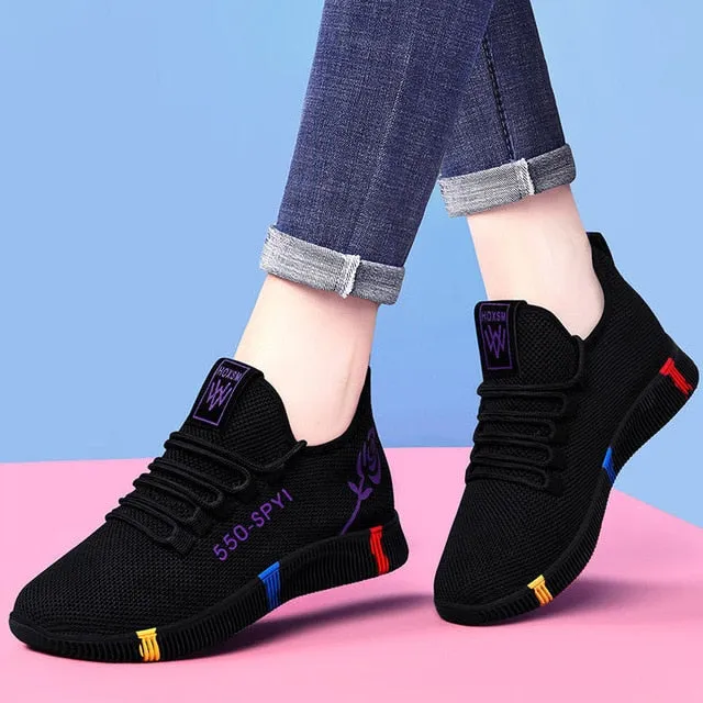 2020 New Spring Women Casual Shoes Breathable Mesh Platform Sneakers Women New Fashion Mesh Sneakers Shoes Woman Tenis Feminino