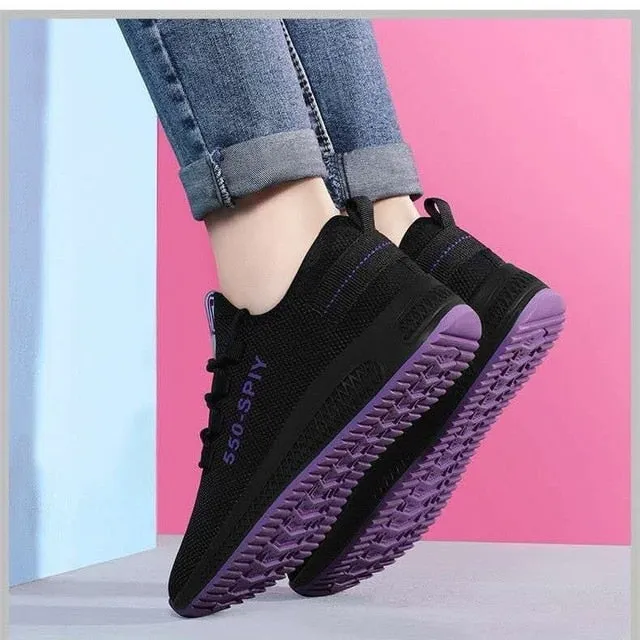 2020 New Spring Women Casual Shoes Breathable Mesh Platform Sneakers Women New Fashion Mesh Sneakers Shoes Woman Tenis Feminino