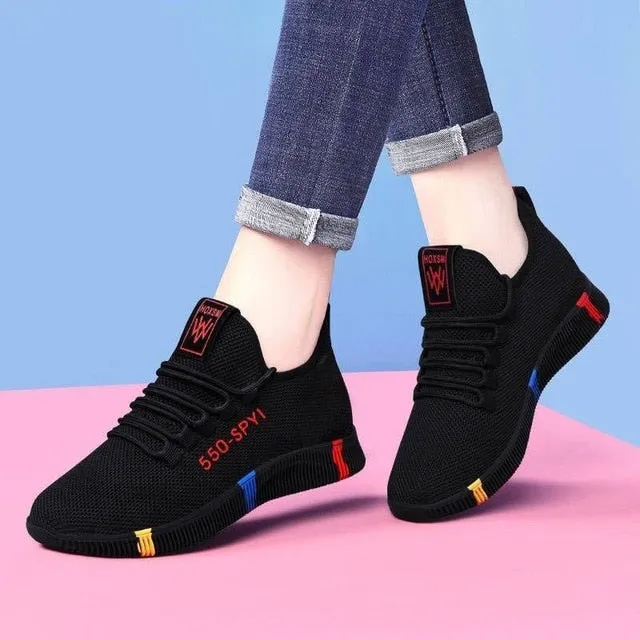 2020 New Spring Women Casual Shoes Breathable Mesh Platform Sneakers Women New Fashion Mesh Sneakers Shoes Woman Tenis Feminino