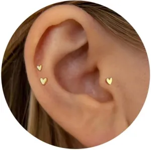 20G/18G/16G Titanium Flat Back Earrings, Threadless Nose Stud Tiny Stud Earrings, Cartilage Tragus Piercing Jewelry Conch Helix Stud