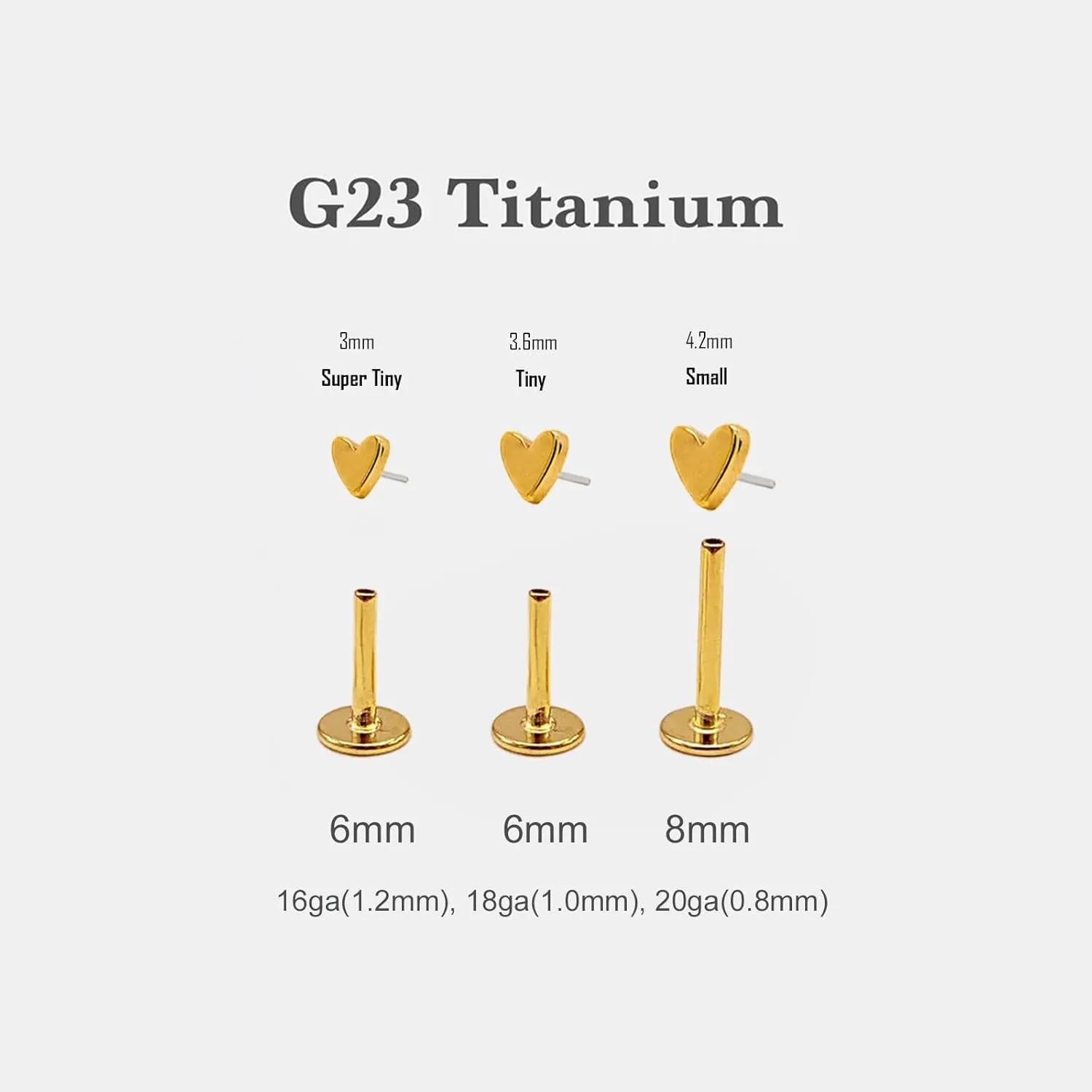 20G/18G/16G Titanium Flat Back Earrings, Threadless Nose Stud Tiny Stud Earrings, Cartilage Tragus Piercing Jewelry Conch Helix Stud
