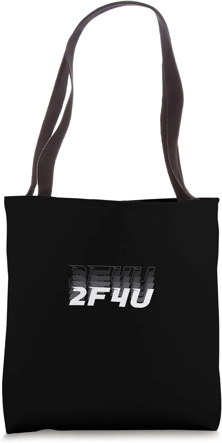2F4U Repeated Text Speed Pride Minimal Subtle Stylize Tote Bag