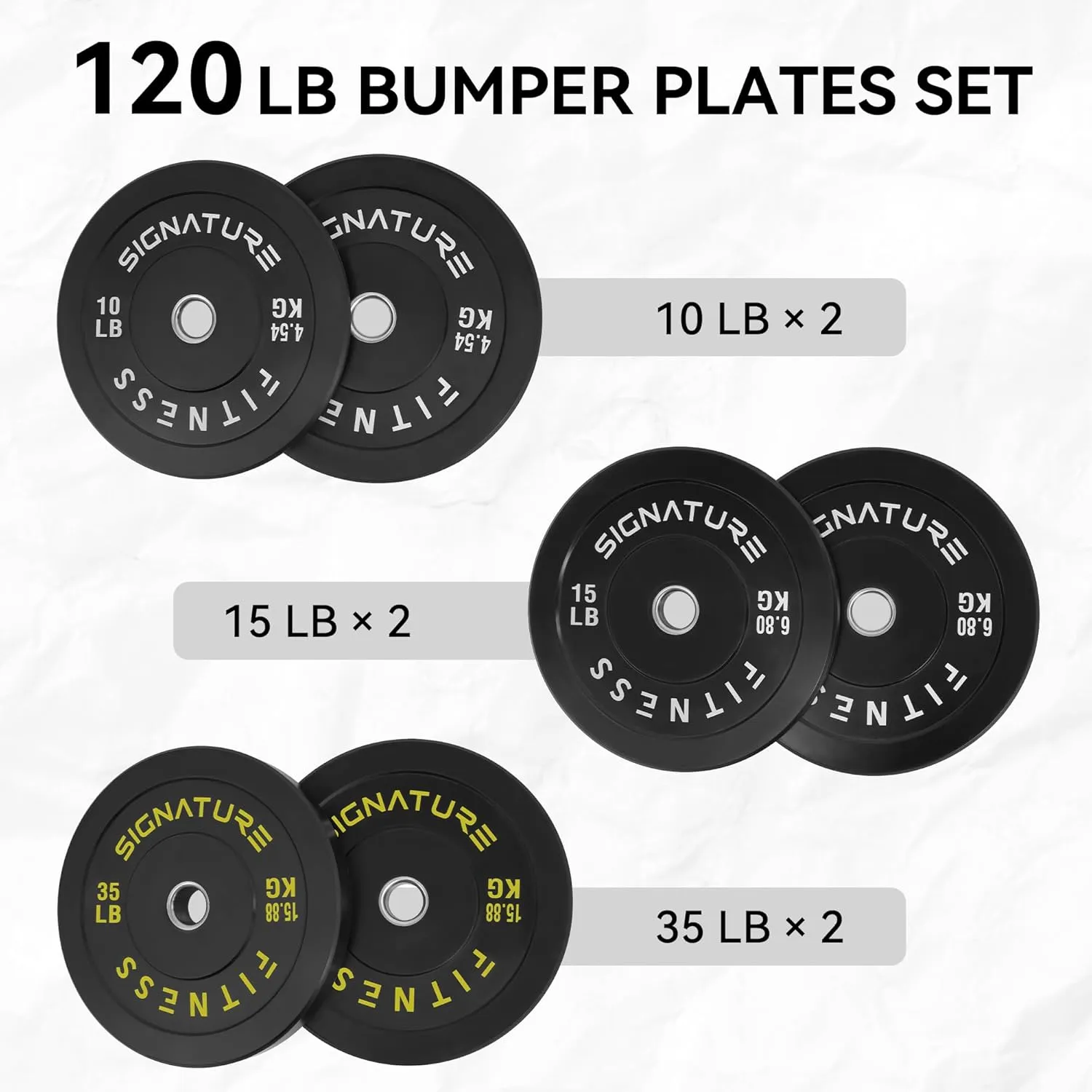2" Olympic Competition Bumper Plate with Steel Hub for Strength Training and Powerlifting - Minimal Bounce