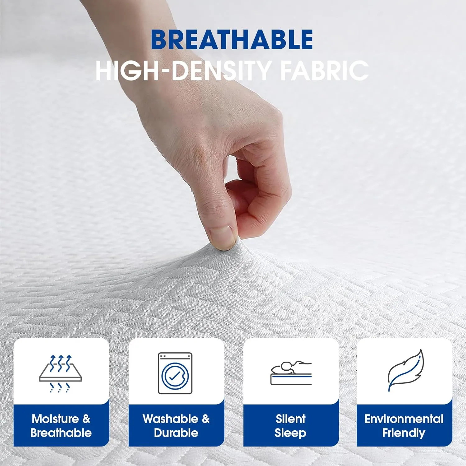 3 Inch Gel Memory Foam Mattress Topper Queen, Soft & Breathable Bed Topper for Pressure Relief, Non-Slip Design with Removable & Washable Cover, CertiPUR-US Certified
