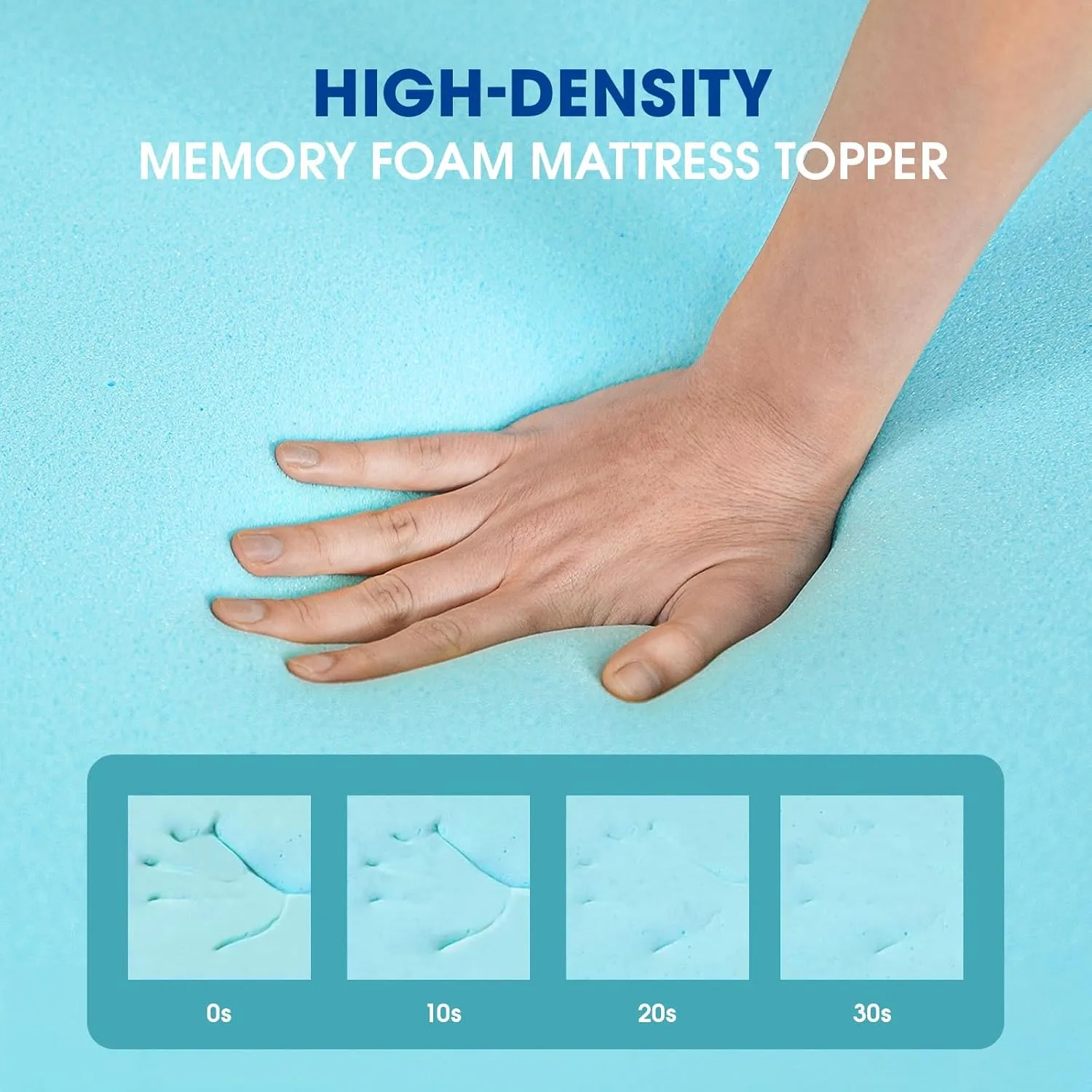 3 Inch Gel Memory Foam Mattress Topper Queen, Soft & Breathable Bed Topper for Pressure Relief, Non-Slip Design with Removable & Washable Cover, CertiPUR-US Certified