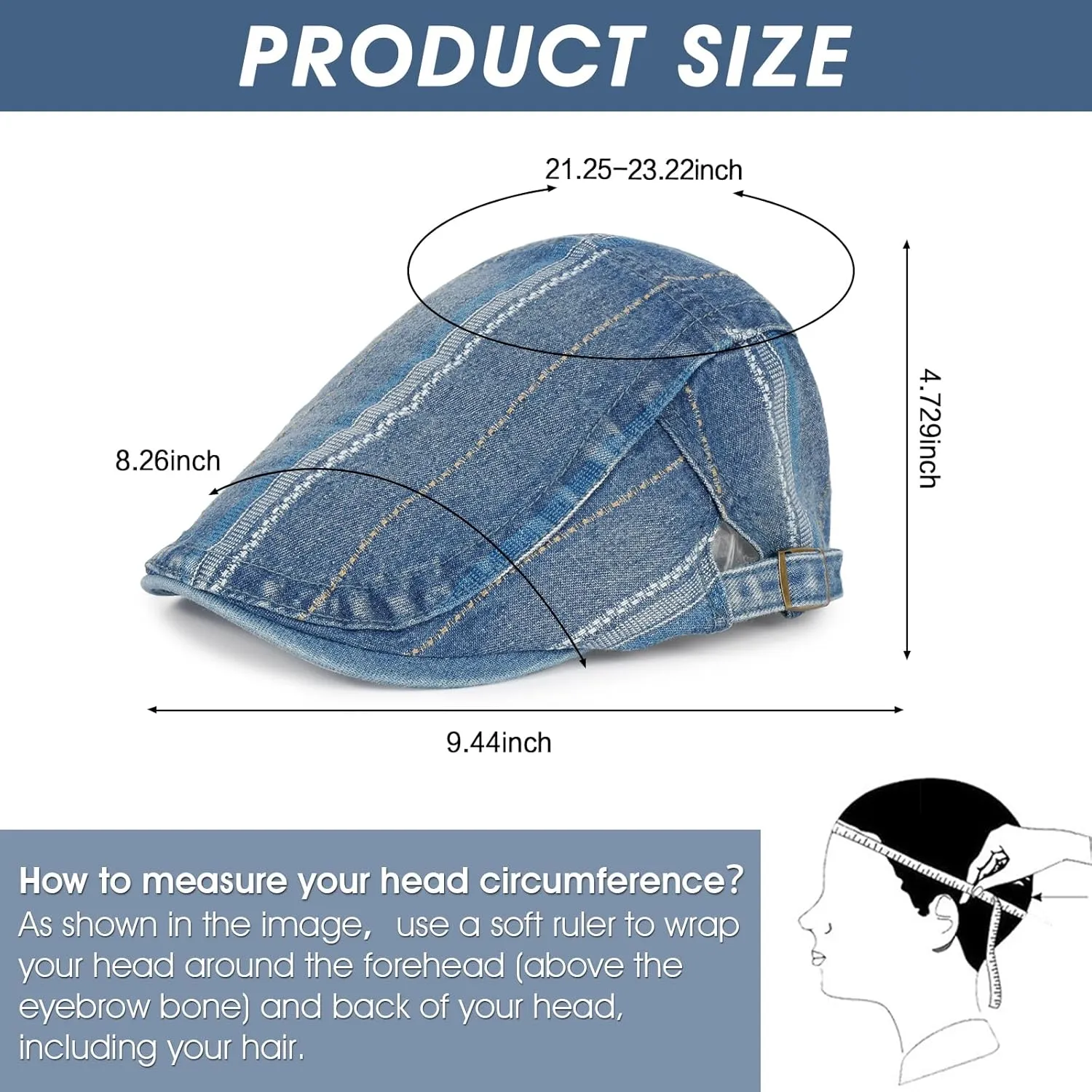 3Pcs Men's Newsboy Caps Washing Cotton Cooling Lightweight Scally Cap for Men Adjustable Flat Cap