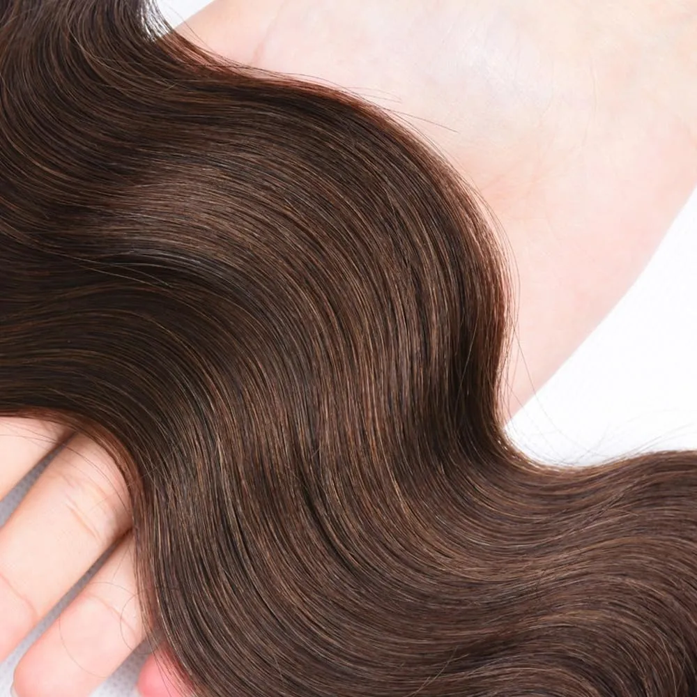 #4 Brown Bundles Human Hair Body Wave Bundles 22 22 22 Inch Chocolate Unprocessed Brazilian Virgin Hair 3 Bundle 50 Gram Per Bundle Deals Quick Weave Hair Extensions