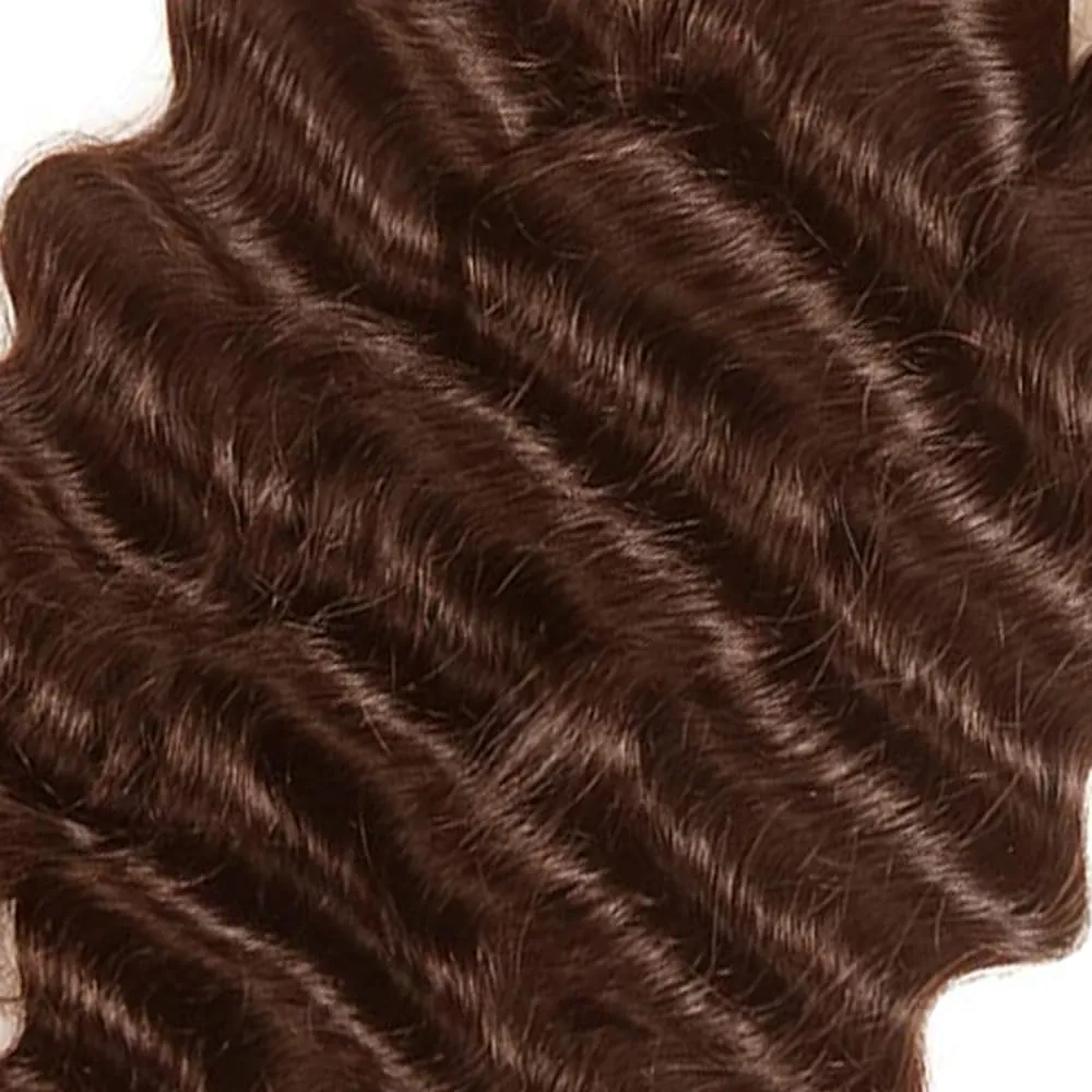 #4 Brown Bundles Human Hair Deep Wave Bundles 24 26 28 Inch Chocolate Unprocessed Brazilian Virgin Hair 3 Bundle 50 Gram Per Bundle Deals Quick Weave Hair Extensions