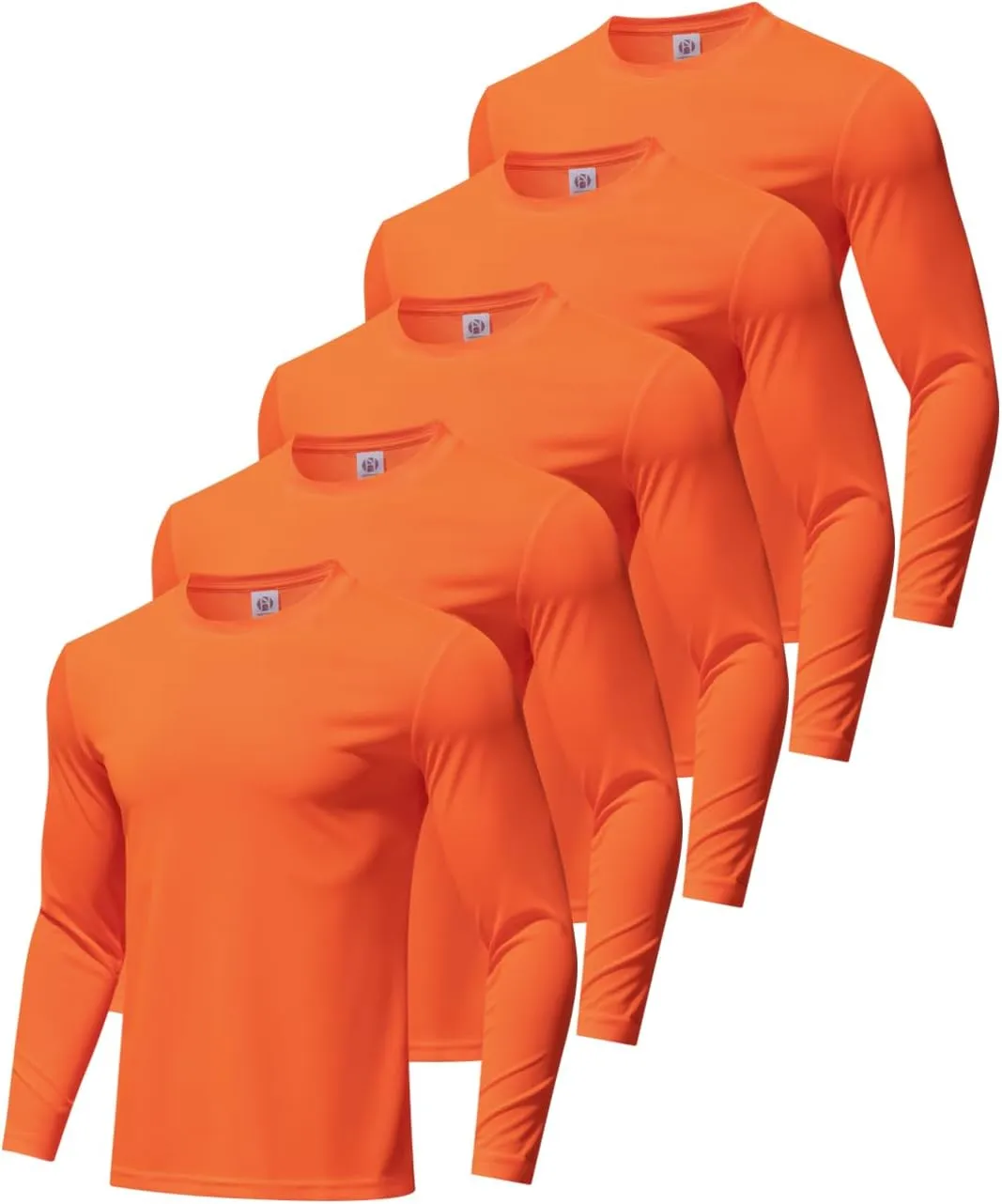 5 Pack Men's Long Sleeve Shirts Sun Protection Shirts Lightweight UPF 50  Rash Guard for Running Workout Fishing
