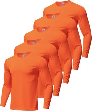 5 Pack Men's Long Sleeve Shirts Sun Protection Shirts Lightweight UPF 50  Rash Guard for Running Workout Fishing
