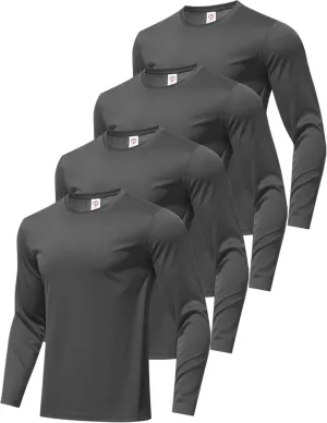 7 Pack Men's Long Sleeve Shirts Sun Protection Shirts Lightweight UPF 50  Rash Guard for Running Workout Fishing