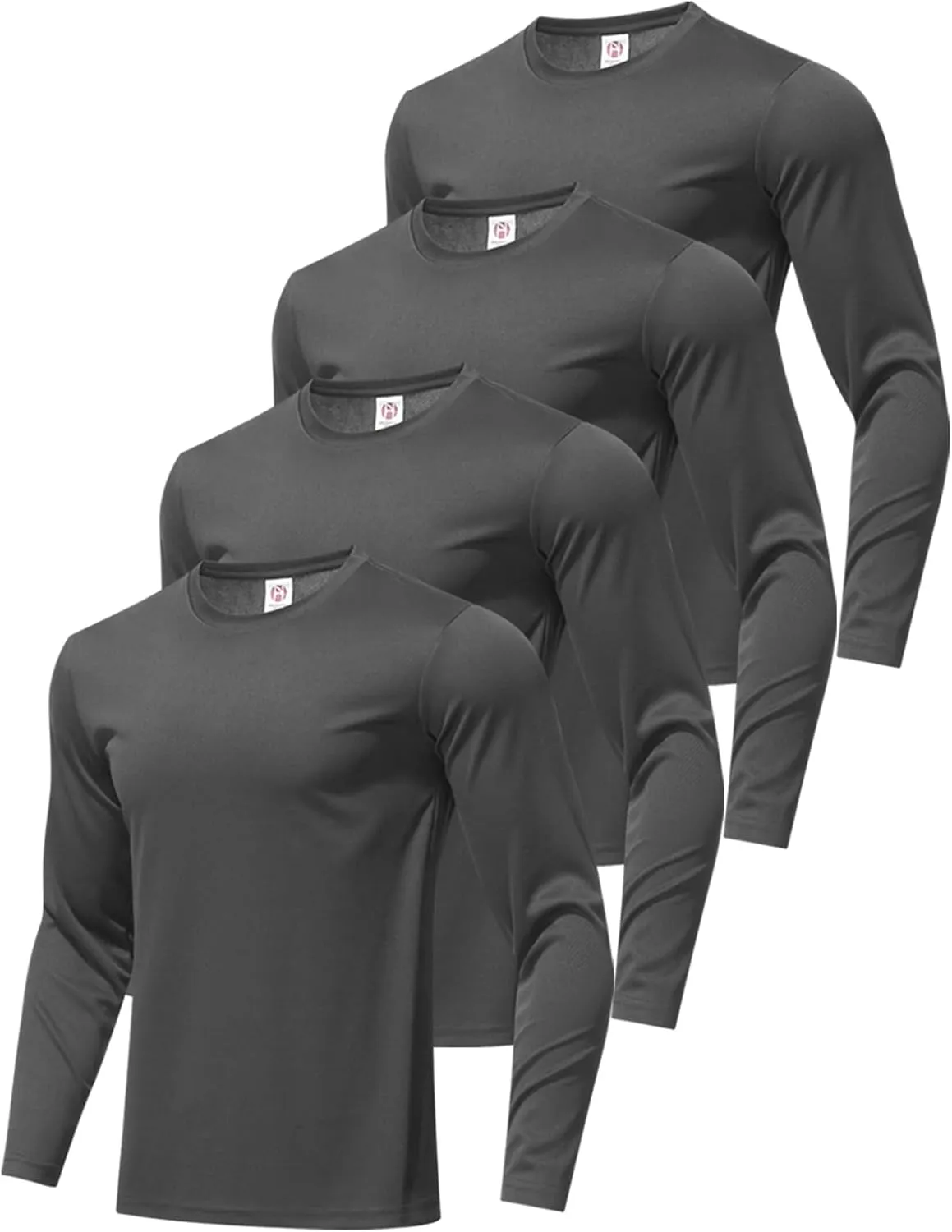 7 Pack Men's Long Sleeve Shirts Sun Protection Shirts Lightweight UPF 50  Rash Guard for Running Workout Fishing