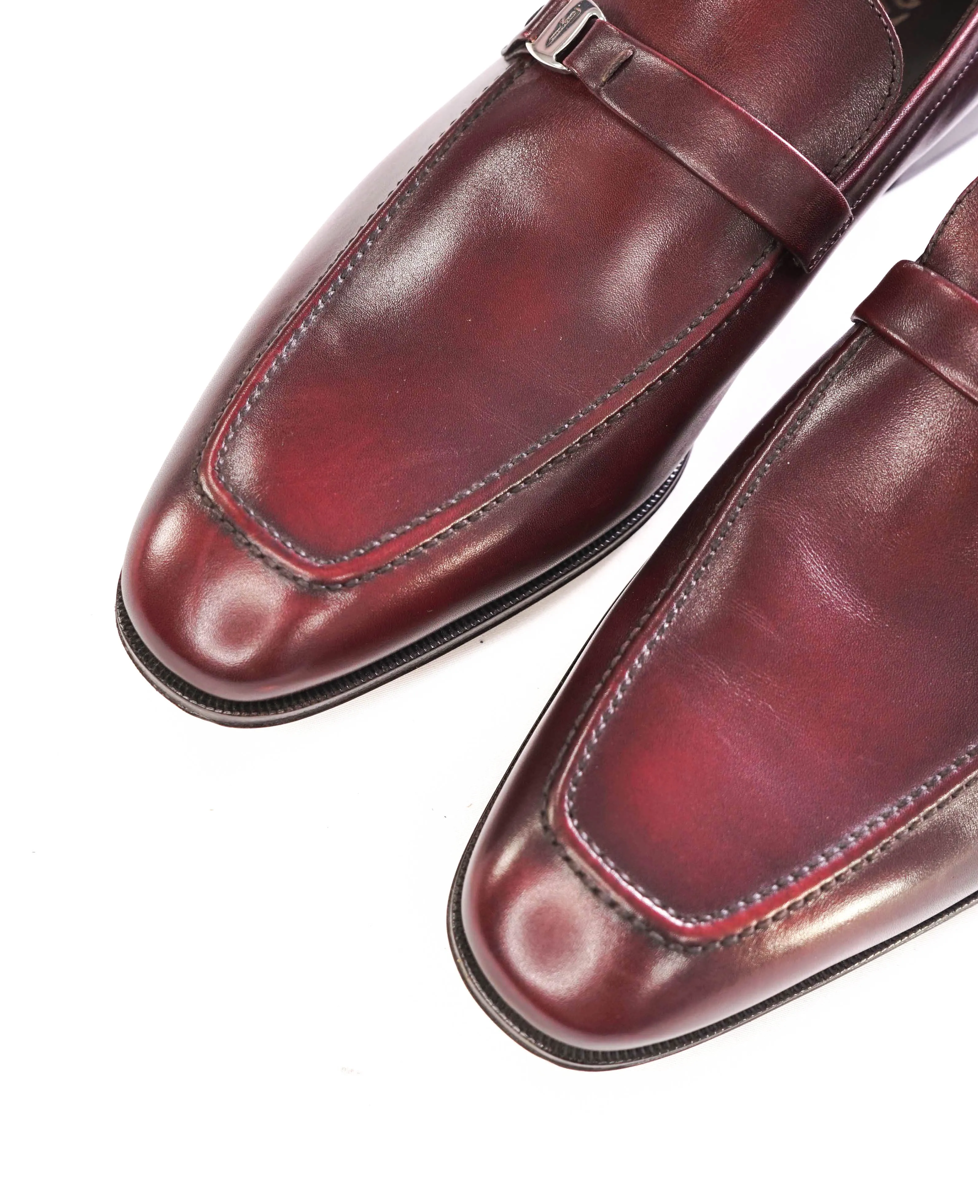 $850 SALVATORE FERRAGAMO - “Destin” Cherry Loafer With Engraved Bit - 11.5 EE