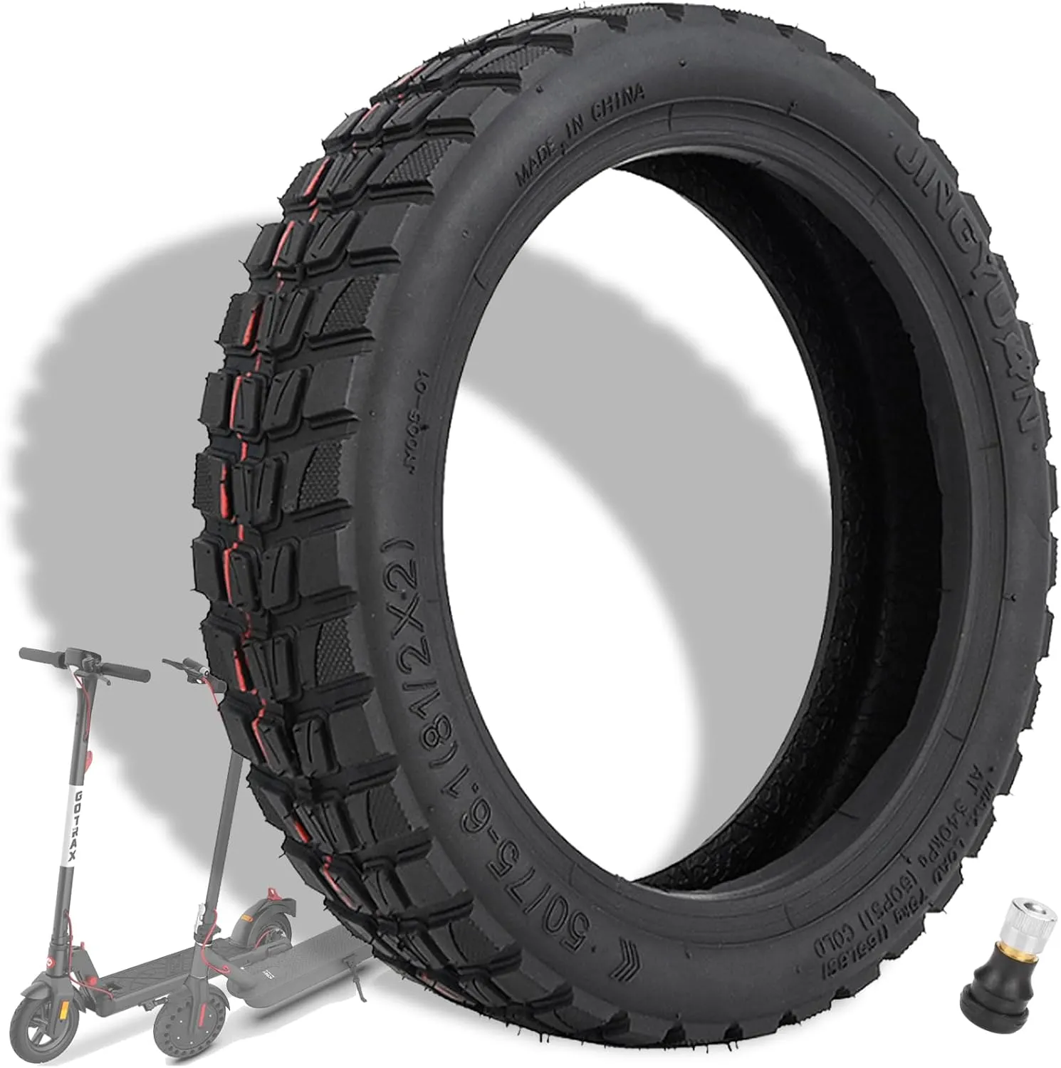 8.5x2.0 Off-road Tire, 50/75-6.1 Vacuum Tyre 8 1/2x2 Tubeless Tire Fit for Hiboy S2/S2R Plus~Gotrax G3/GXL V2/XR/APEX XL~iScooter i9~VOLPAM SP06~Aovopro ES80~Hover-1 Electric Scooter
