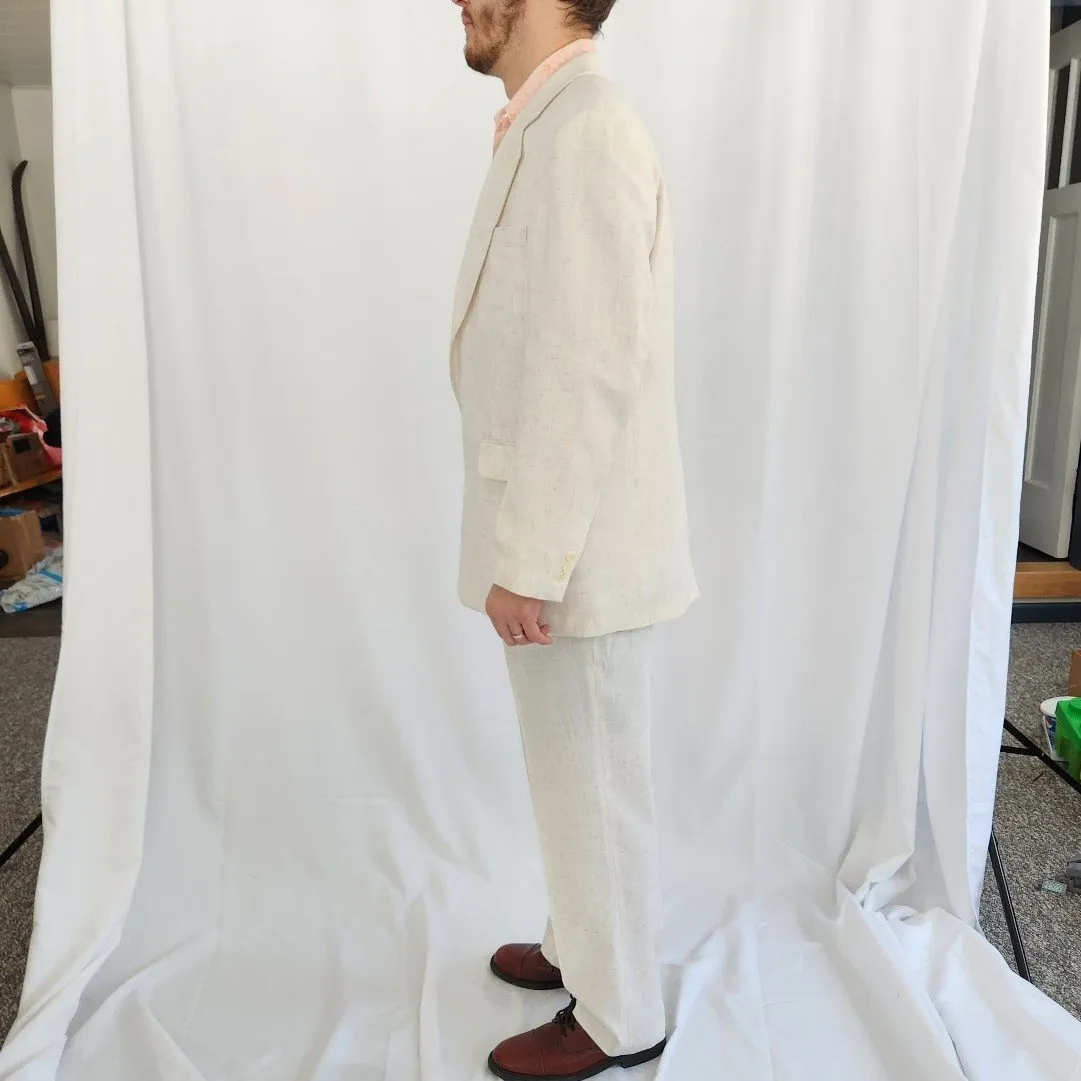 90s Cream Lightweight Summer Suit