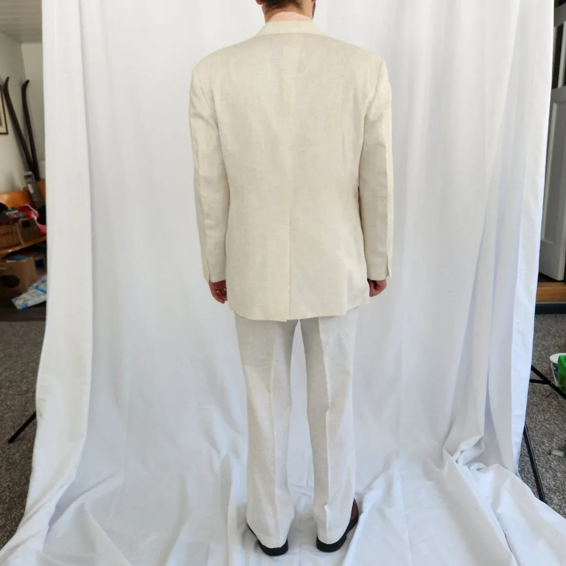 90s Cream Lightweight Summer Suit