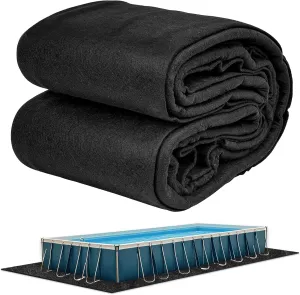 Abimars Thicker Pool Liner Pad for Above Ground Swimming Pools, 16.5’x 33’ Rectangular Pool Mat for Pool Bottom, Seamless Comfort, Double Density Puncture Resistant, Black