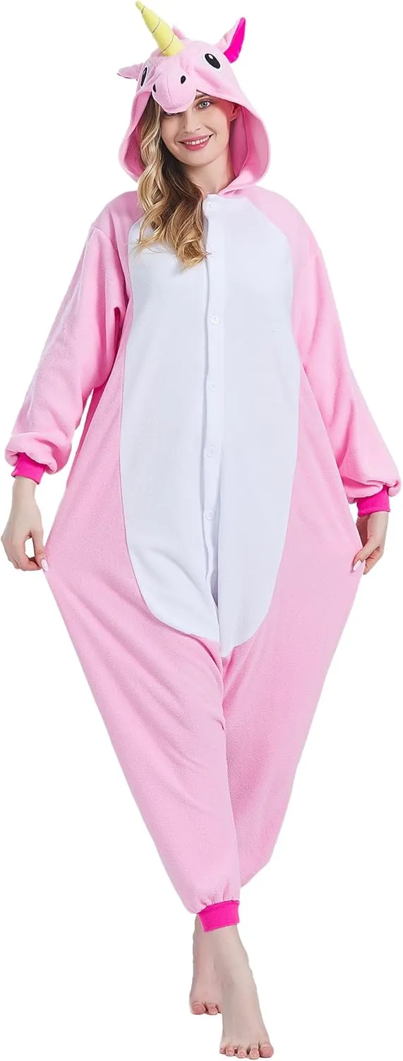 Adult Onesie Pajamas - Unisex Halloween Animal Costume Sleepwear for Men & Women - Comfy & Fun Cosplay Outfit