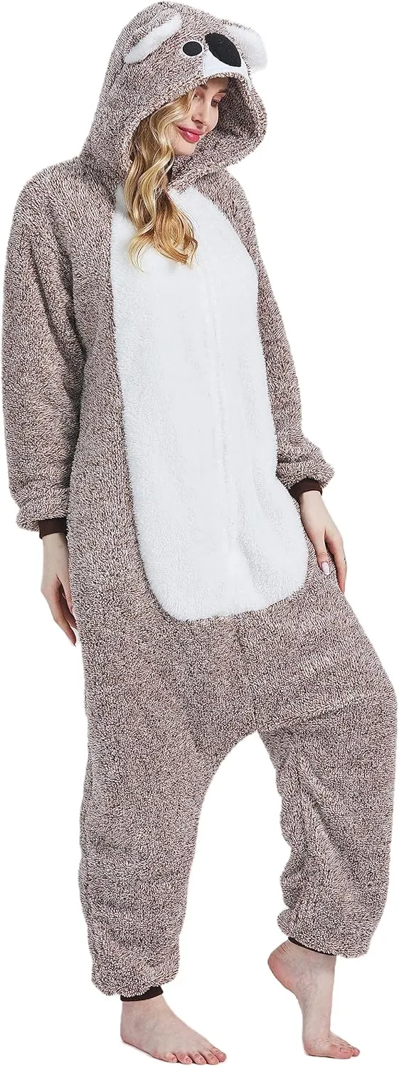 Adult Onesie Pajamas - Unisex Halloween Animal Costume Sleepwear for Men & Women - Comfy & Fun Cosplay Outfit