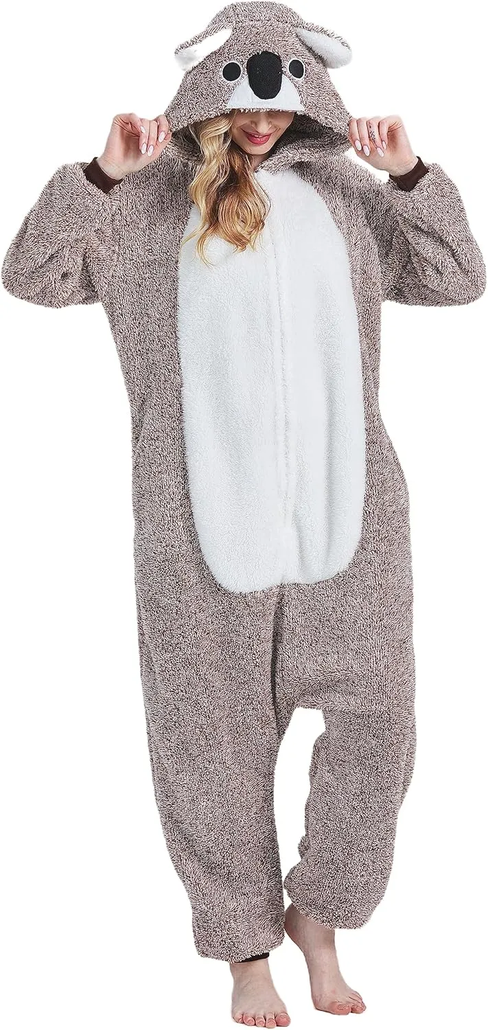 Adult Onesie Pajamas - Unisex Halloween Animal Costume Sleepwear for Men & Women - Comfy & Fun Cosplay Outfit