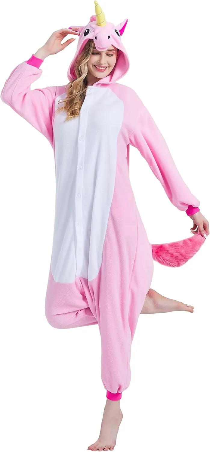 Adult Onesie Pajamas - Unisex Halloween Animal Costume Sleepwear for Men & Women - Comfy & Fun Cosplay Outfit