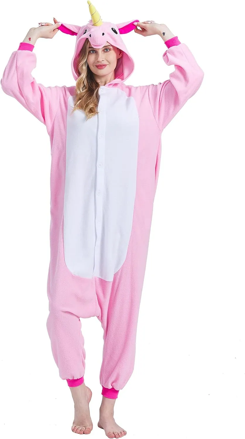 Adult Onesie Pajamas - Unisex Halloween Animal Costume Sleepwear for Men & Women - Comfy & Fun Cosplay Outfit