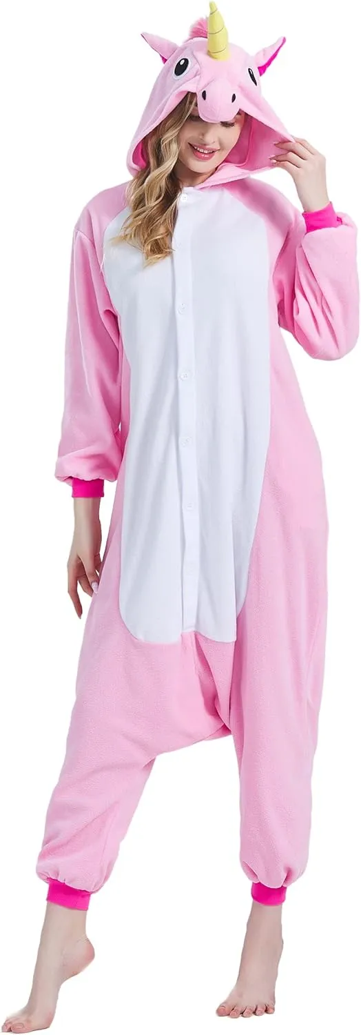 Adult Onesie Pajamas - Unisex Halloween Animal Costume Sleepwear for Men & Women - Comfy & Fun Cosplay Outfit