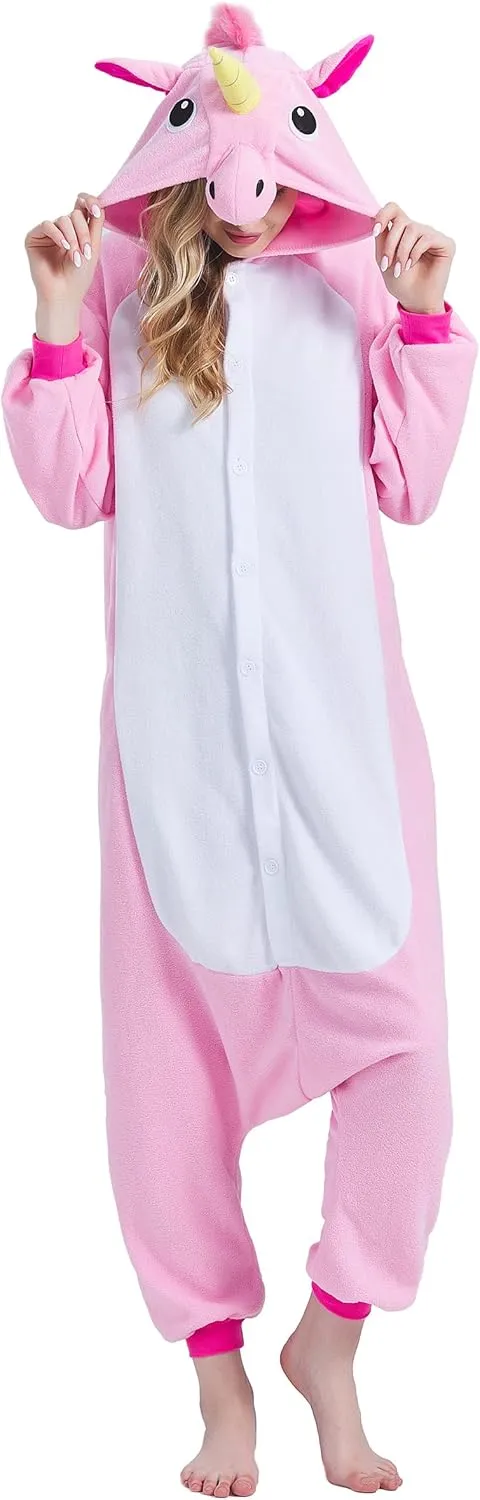 Adult Onesie Pajamas - Unisex Halloween Animal Costume Sleepwear for Men & Women - Comfy & Fun Cosplay Outfit