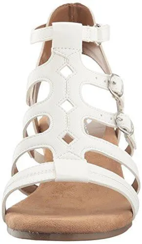 Aerosoles Sparkle Wedge Sandal White 7 M Us