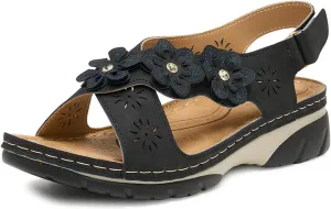 Alexis Leroy Summer Ankle Strap Comfort Sole Open Toe Flat Women's Sandals