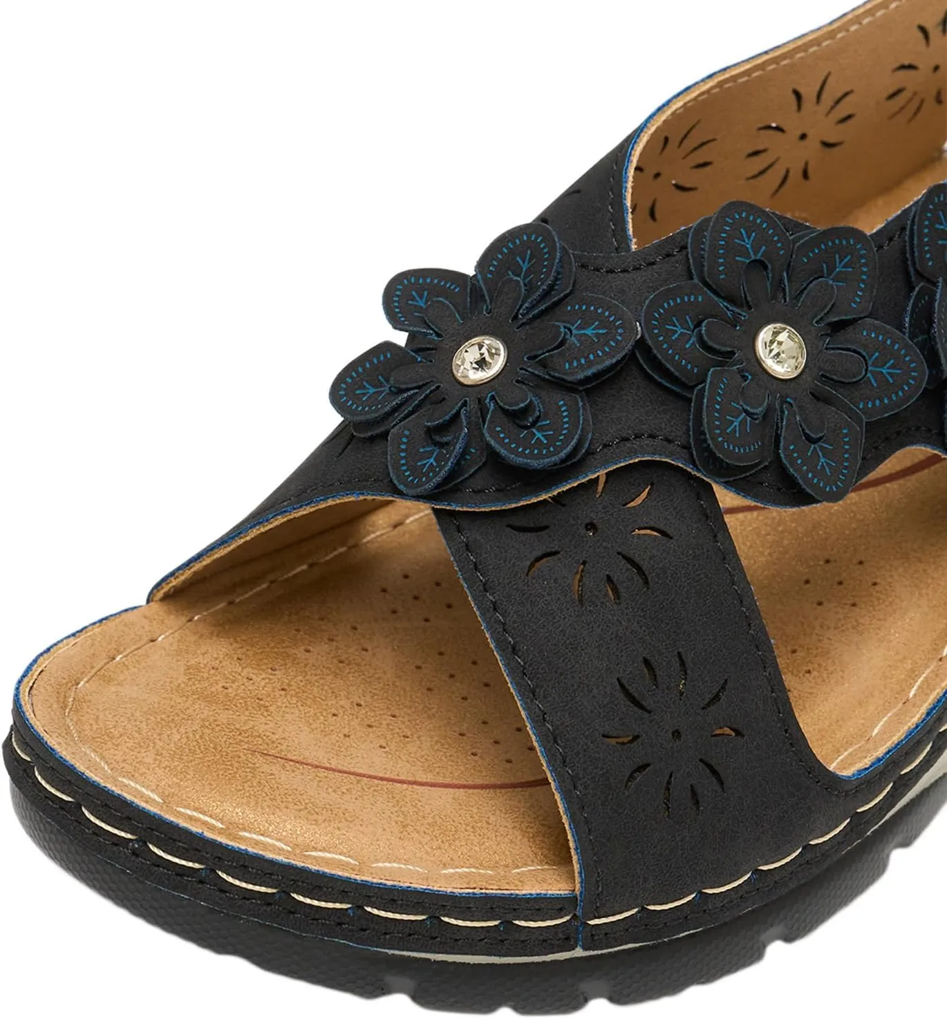 Alexis Leroy Summer Ankle Strap Comfort Sole Open Toe Flat Women's Sandals