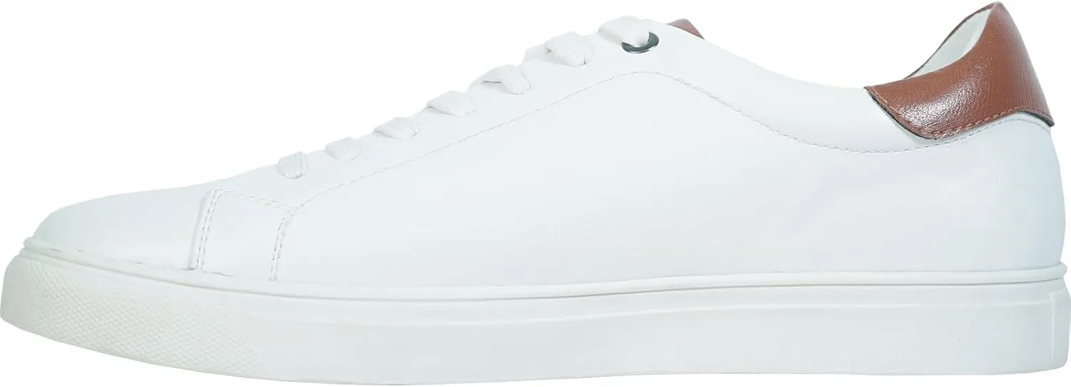 ALLURE-SUITS & TUXEDOS Men Fashion Sneaker AL05 Classic Lace Up Oxford Casual Shoe with Removable Insole for Prom Party and Any Occasions for Prom Party and Any Occasions Black Cognac and White