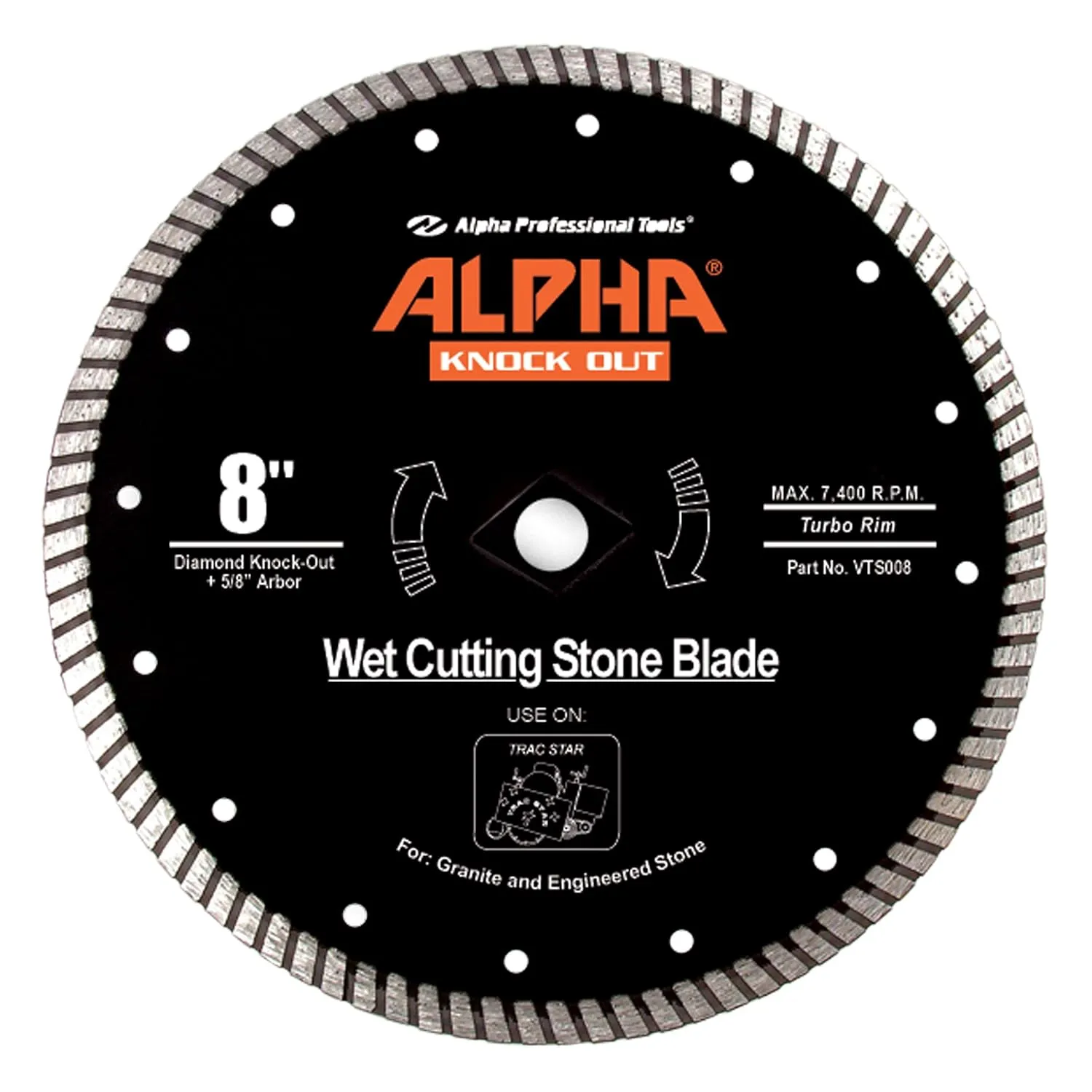 Alpha 8" Premium Wet KnockOut Blade - Trac Star