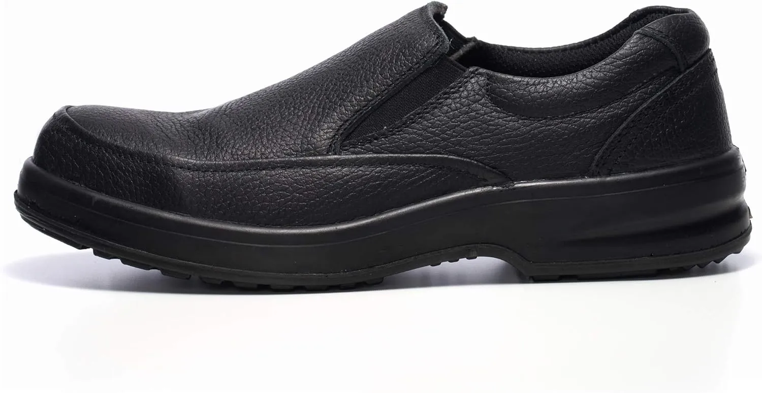 Alpine Swiss Arbete Mens Leather Slip-On Work Shoes Slip Resistant