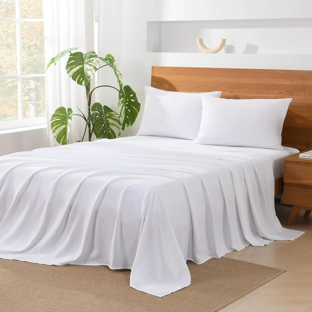Andency King Size Comforter Set - 7 Pieces Bed in a Bag King Bedding Comforter Sets Oatmeal, Winter Solid Soft Lightweight Comforter with Fitted Sheets, Flat Sheets, Pillowcases & Shams