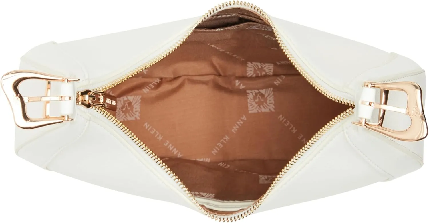 Anne Klein Sculpted Buckle Crescent Shoulder Bag