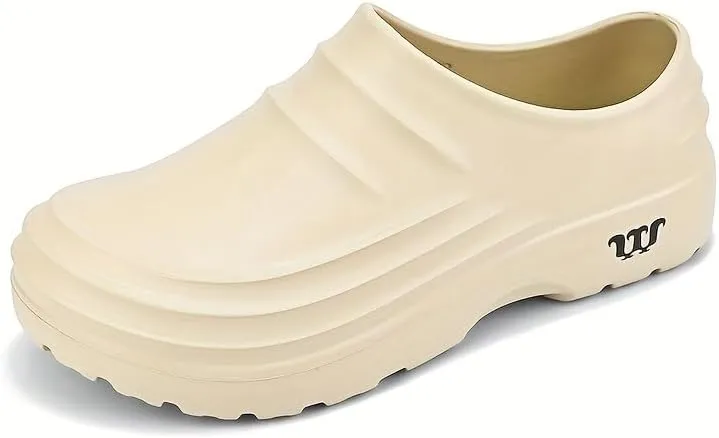 Anti-Slip and Waterproof Kitchen Shoes for Men and Women - Comfortable and Easy-to-wear Work Shoes, Slip-on Beach Shoes