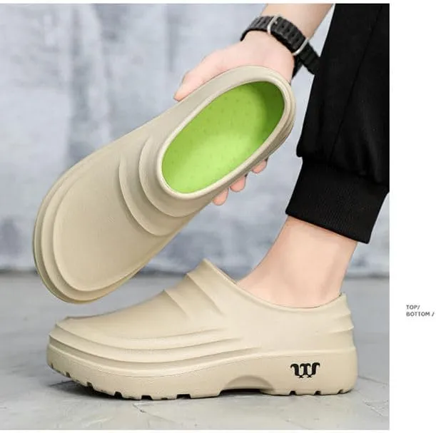 Anti-Slip and Waterproof Kitchen Shoes for Men and Women - Comfortable and Easy-to-wear Work Shoes, Slip-on Beach Shoes