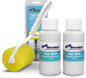 Anti-Slip Bath & Shower Floor Solutions (2 Bottles) – Tub Grip – Barefoot Friendly Non-Slip Coating Fixes Slippery Fiberglass & Acrylic Showers & Tubs