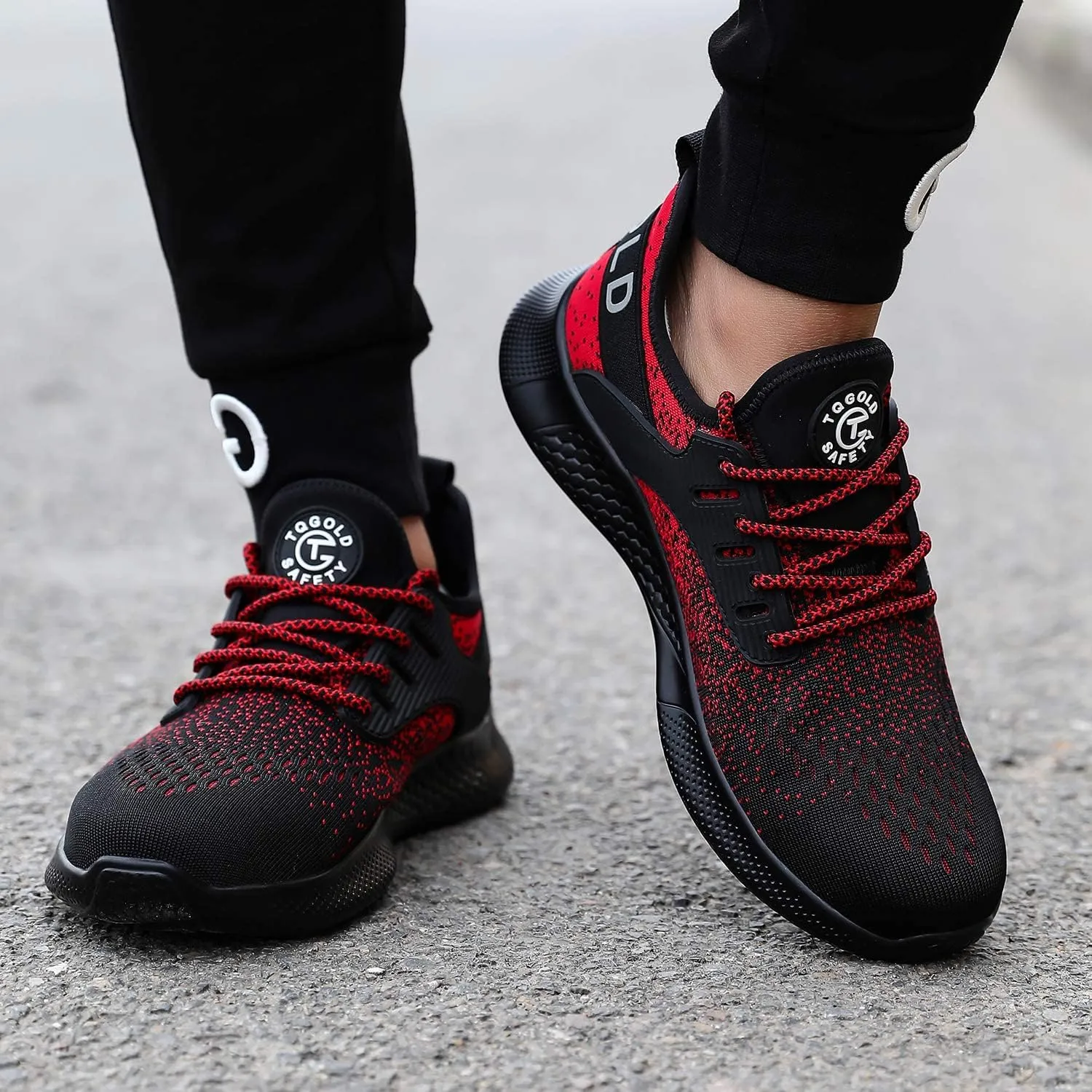 AONEGOLD Safety Shoes for Men Steel Toe Sneaker Work Shoes Lightweight Breathable Industrial Construction Puncture Proof Shoes